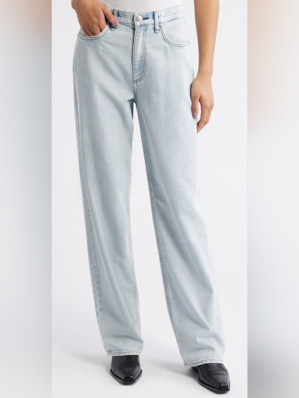 Rag And Bone The Shea High Waist Relaxed Straight Featherweight Jeans
